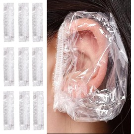 Pack of 100 Earmuffs for Shower, Disposable Shower Caps, Disposable Earmuffs for Shower, Colourful Waterproof Ear Muffs, Ear Shower Caps for Hair Dye, Shower, Bathing, Salon