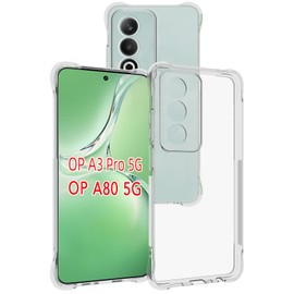 USTIYA Case for Oppo A80 5G Clear TPU Four Corners Military-Grade Protection Cover Transparent Soft funda