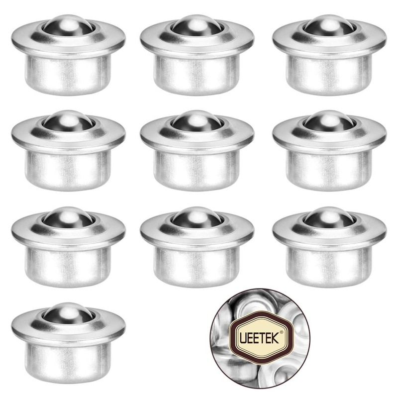 VILLCASE 10pcs Stainless Steel Ball Transfer Bearing Casters Universal Base