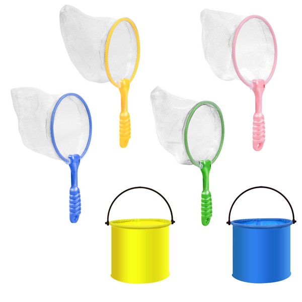 Fishing Nets for Kids, 6-Piece Crabbing Kit with 4 Nets