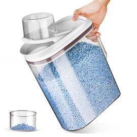 LivLab Mker Laundry Detergent Dispenser with Lid, Powder Container for Laundry Room Organization and Storage, Scent Booster Beads with Measuring Cup 3.5L/8Lbs/125oz