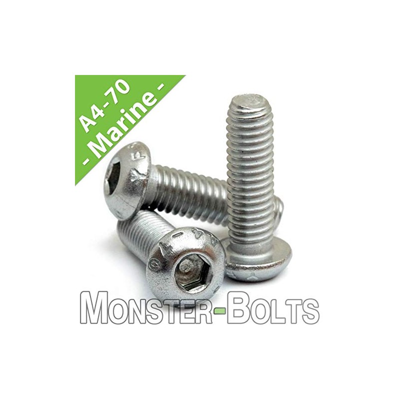 MonsterBolts - M8 x 35mm Button Head Socket Cap Screws,