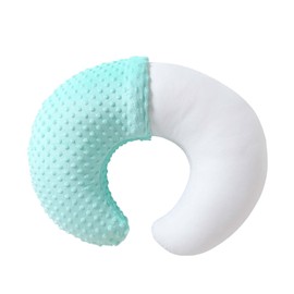 QUENESS Nursing Pillow and Positioner, Breastfeeding, Bottle Feeding, Baby Sitting Support with Removable Ultra Soft Cover, Tummy Time Support for Baby Boys and Girls (Green)
