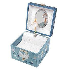 TROUSSELIER - Ballerina - Music Box for Girls - Music Jewellery Box in the Dark - Ideal Gift for Birth, Birthday or Christening Girl - Glow in the Night - Music Swan Lake