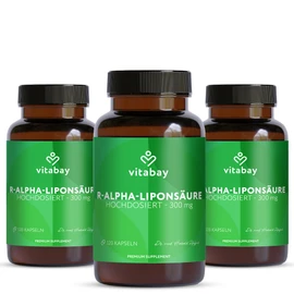 vitabay Vitabay R-Alpha Liponsäure 300mg - 360 Kapseln Hochdosiert und Vegan - Alpha Lipoic Acid mit hoher Bioverfügbarkeit, Laborgeprüft & hergestellt aus hochwertigen Rohstoffen