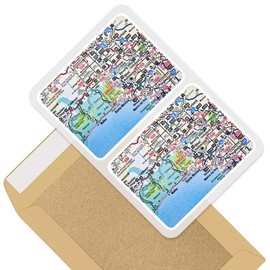 Rectangle Stickers (Set of 2) 10cm - Los Angeles America USA Travel Map Decals for Laptops,Tablets,Luggage,Scrap Booking,Fridges, 45615