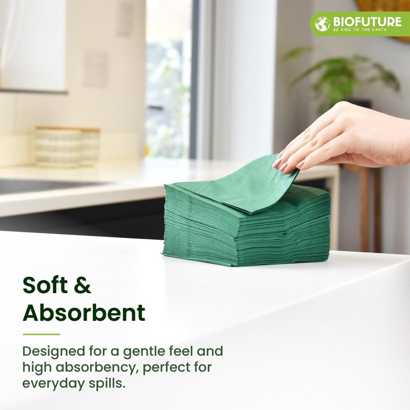 Biofuture Biodegradable Napkins | Premium 100% Eco-Friendly Disposable Cocktail Napkins