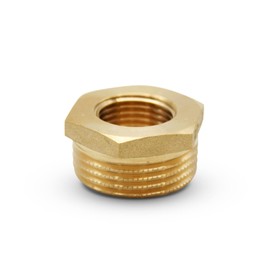 DOJA Barcelona Reducer brass + Teflon, 1/2 inch x 1/8 inch, reducer external thread, reducing sleeve for air, water, gas, fuel, oil or tap to ensure pipe circulation