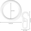 Bestlivings Curtain Rings (Diameter 40 mm) with Folding Hooks in