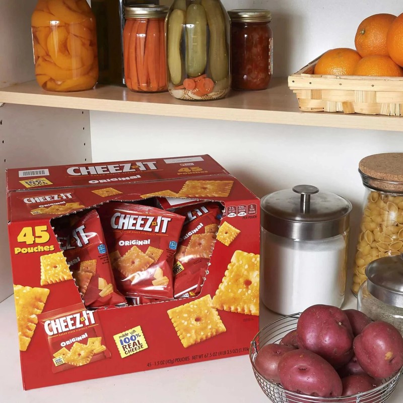 Cheez-It Original Baked Snack Crackers 1.5 oz Bags, 45 Pack