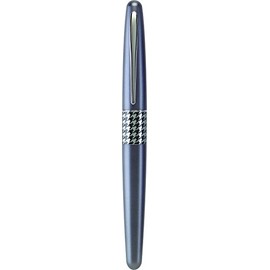 Pilot MR Retro Pop Collection Pluma Estilográfica Punta Mediana, Gris (Metallic Gray/Houndstooth Ring), 0.35 mm