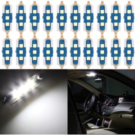 cciyu 31mm Festoon LED Bulbs DE3175 DE3022 DE3021 3030-3 SMD LED Interior Lights for Dome light Map light Glove Box light,20Pack W hite