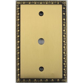 Egg & Dart Antique Brass 1 Gang Cable TV Wall Plate - 1 Gang