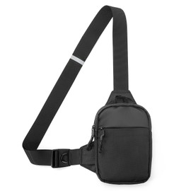 Sling Bag,Sling Chest Crossbody Bag Waterproof for Men & Women Hiking Travel Outdoor Sports (6.1"x8.3" L Black)