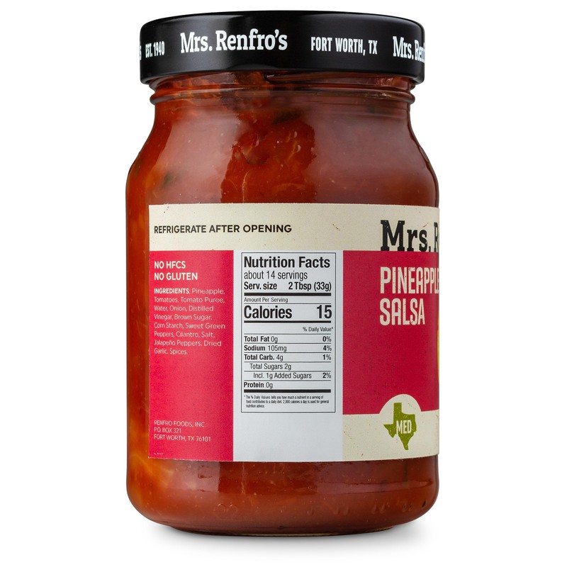 Mrs. Renfro’s Pineapple Salsa – Gluten Free (16-oz. jars, 2-pack)