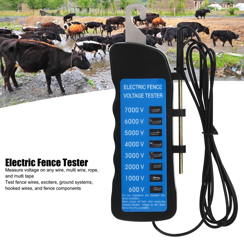 Riuulity Electric Fence Voltage Tester Multi Light Voltage Detection for
