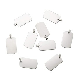 PandaHall 50pcs Stainless Steel Rectangle Blank Stamping Tags Pendants Charms 43x24mm with Snap On Bails for DIY Jewelry Making