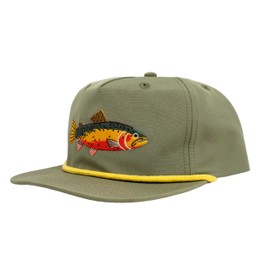 Trailwaters Snapback Fishing Hat – Adjustable Trucker Cap for Men – Lightweight Breathable Polyester Hat with Embroidered Trout – Outdoor Hat for Fishing, Hunting - Colorado River Cutthroat Trout