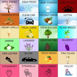 Wonder Wafers Car Air Freshener Variety Pack of 48 - Individually Wrapped Air Fresheners - 24 Scents Car Fresheners (48 Pack 24 Scents)