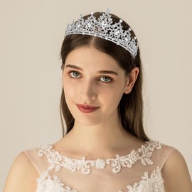 COCIDE Silver Tiara and Crown for Women Crystal Headband for Girl Rhinestone Hair Accessories for Bride Bridal Wedding Prom Birthday Party Decorations Accessory