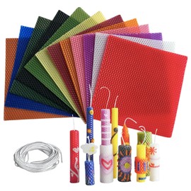 12 Colors Beeswax Sheets for Rolling Candle 8" X 8" Beeswax Sheets for Candle Making Beeswax Candle Making Kit Candle Making Kit Candle Rolling Kit DIY Candle Maker Candle Starter Kit (24Pcs)