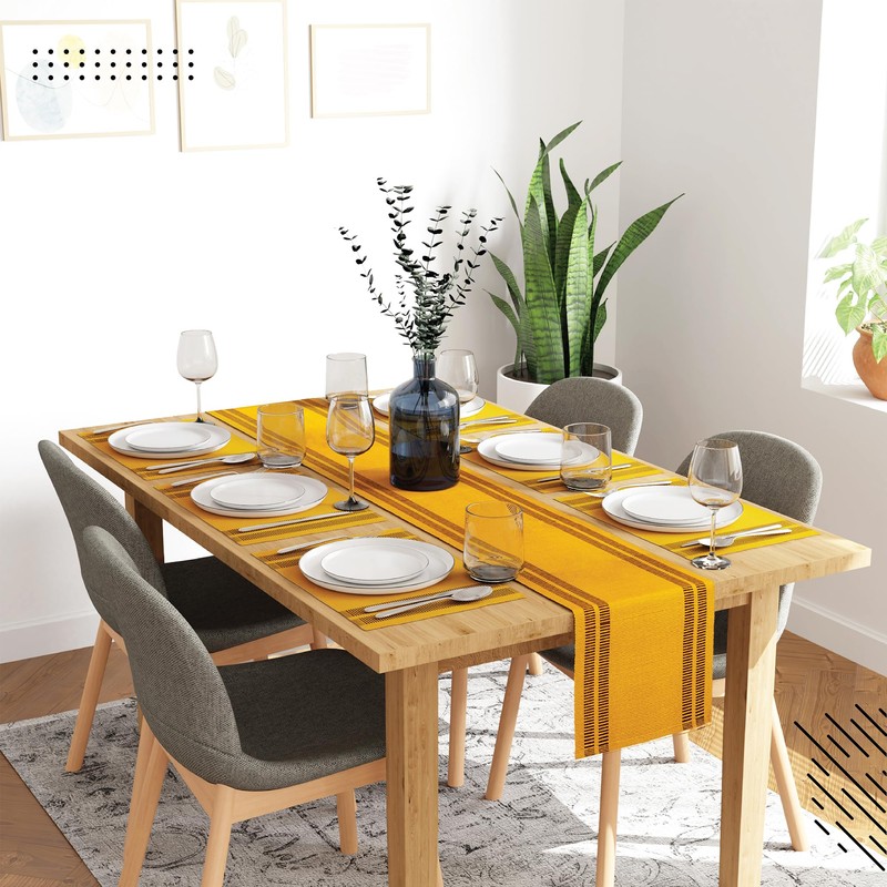 Encasa XO Table Runner and Placemats Set 6 | Fine