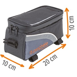 Prophete Fahrradtasche, Rahmentasche, Volumen: 1,5 Liter, wasserabweisend, Farbe schwarz