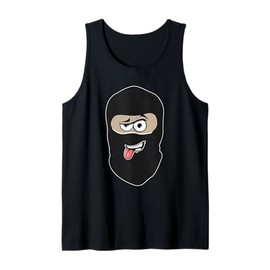 Friendly Thief Mask Tongue Out Bank Robber Gangster Kids Men Tank Top