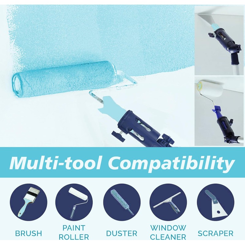 Multi-Angle Paint Brush Extender Set,Multi-Angle Paint Brush Extension Pole,1m Stainless