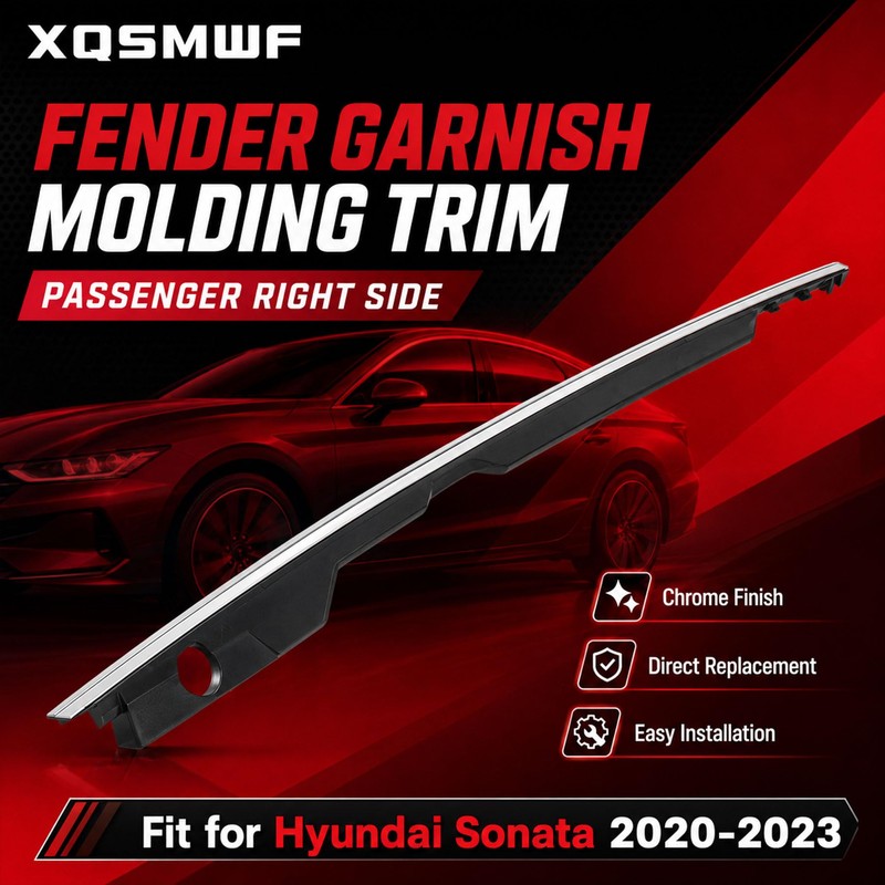 XQSMWF Front Passenger Right Side Chrome Fender Garnish Molding Trim