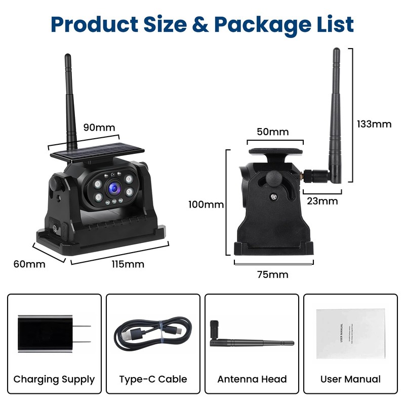Hikity WiFi Magnetic Solar Wireless Backup Camera for Trucks/RV/Trailer