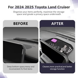 LUWU Dashboard Storage Tray Compatible with 2024 2025 Toyota Land Cruiser Prado J250 LC250 Center Console Display Box Hidden Tray Silicone Organizer Tray Behind Screen w/Hole Land Cruiser Accessories
