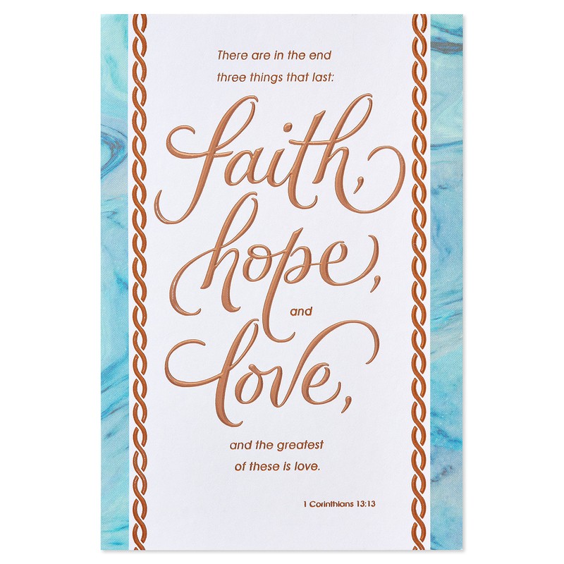 American Greetings Religious Sympathy Card (Faith, Hope, and Love)