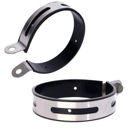 Mokuo 2Pcs Universal Stainless Steel Exhaust Clamp Exhaust Bracket Clip Suitable for Most Motorcycle Exhaust Pipes