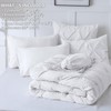 HIMEET- Christmas Comforter Set Queen 7 Pieces White Bedding Pintuck