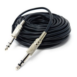 DRUT 15m 6.35mm Male to 6.35mm Male Stereo Audio Cable, 1/4" TRS Connectors For Professional Music Instruments & Home Audio 50ft Black Nickel Connectors