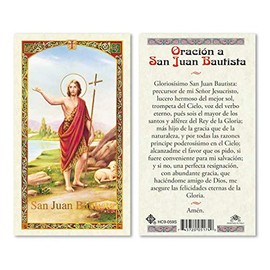 Oracion a San Juan Bautista Tarjetas Laminadas en Espanol Laminated Prayer Cards - Pack of 25-