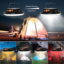 IODOO 16500mAh 60W Rechargeable Camping Light with Remote 3000LM 2700/4000/6500K LED Camping Lantern Portable IP65 Waterproof Tent Lights Power Failure Emergency Survival Kits for Fathers Day Gift