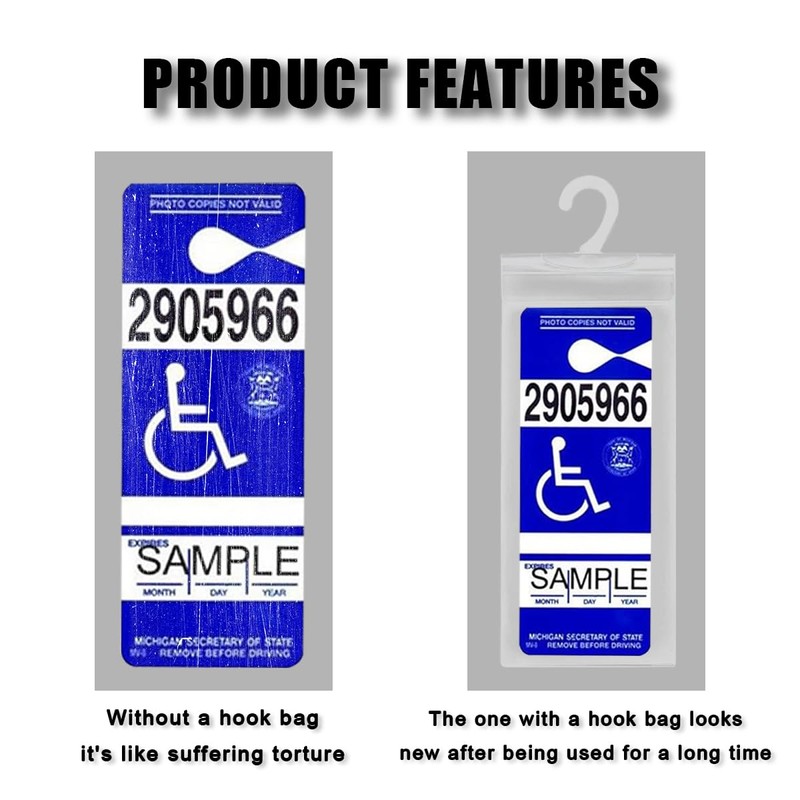 JOYCOURT 4PCS Portable Handicap Placard Holder, Ultra Transparent Disabled Parking