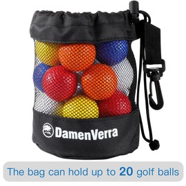 DamenVerra Golf Ball Bag, Nylon Mesh Golf Pouch Bag Drawstring, Can Hold 20 Golf Balls, 1 Pack Mesh Golf Ball Storage Bag (1)