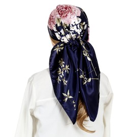 RIIQIICHY Head Scarf for Women Like Silk Satin Scarf for Hair Wrapping at Night Bandana Square Scarf for Sleeping 35 Inch
