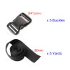 5 Pack 3/4" Side Release Buckle Dual Adjustable 5 Yards