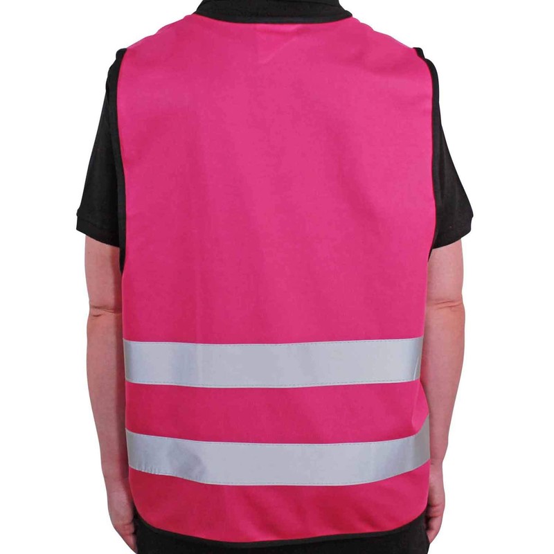 4business Pack of 4 Signal Vest Magenta for Adults Sizes