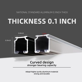 ROOMNEST Curtain Track for Ceiling or Wall, Heavy Duty Aluminum Alloy with Smooth Sliding, Easy to Install, Black, 3ft To 12ft