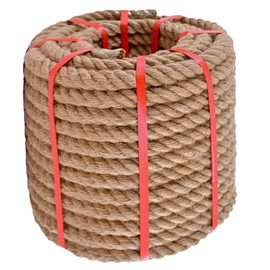 Natural Hemp Rope Jute Rope (1/2 in x 165 ft) Craft Ropes for Hanging, Railings, Gardening Home Decorating