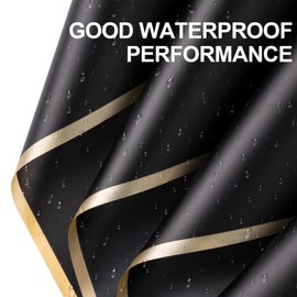 RUSPEPA RUSPEPA 20 Sheets Flower Wrapping Paper - Gold Edge Waterproof Floral Bouquet Wrapping Paper - Florist Supplies Packaging Paper for Birthday, Wedding and DIY Crafts - Black