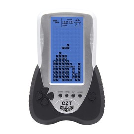 New CZT Big Blue Backlit Screen Tetris Game Console Pluggable Headphones Built-in 23 Games Classic Nostalgic Leisure Educational Kids Gift Toy