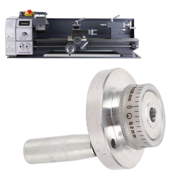 Mini Lathe Hand Wheel, Aluminum Alloy Handwheel with Handle, CNC