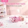 BQAN Clear Acrylic Nail Tool Box 4 Compartment Desktop Nail