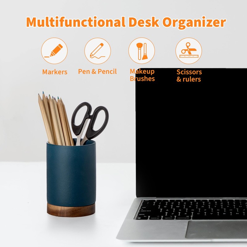 Officepal Pen Holder for Desk, Ceramic Pencil Organizer & Makeup
